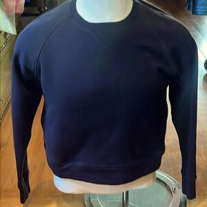 Public Rec Womens Sweatshirt size L Luxe Fleece Black Cropped Long Sleeve